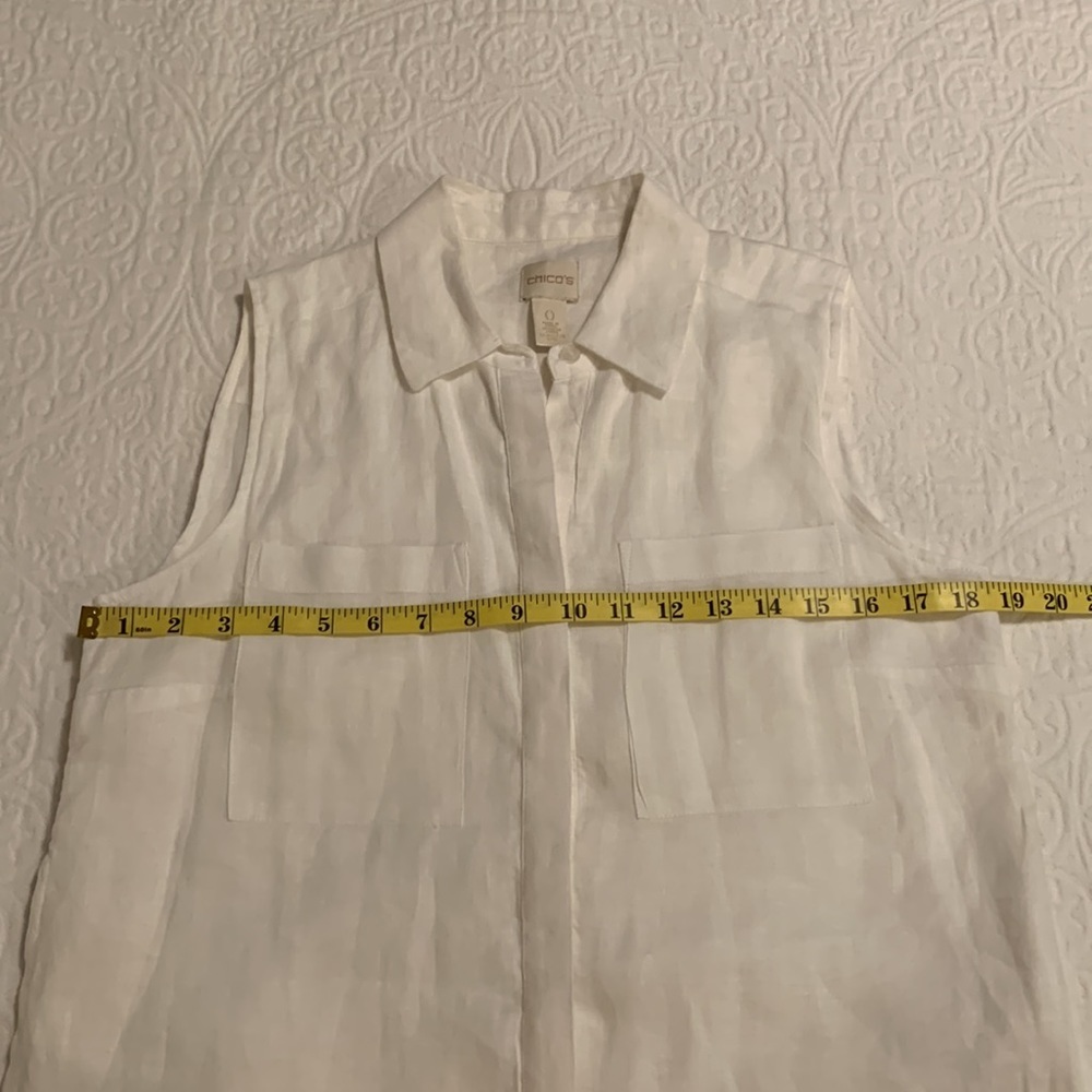Chico’s 100% Linen Women’s Sleeveless Tunic - Picture 13 of 15